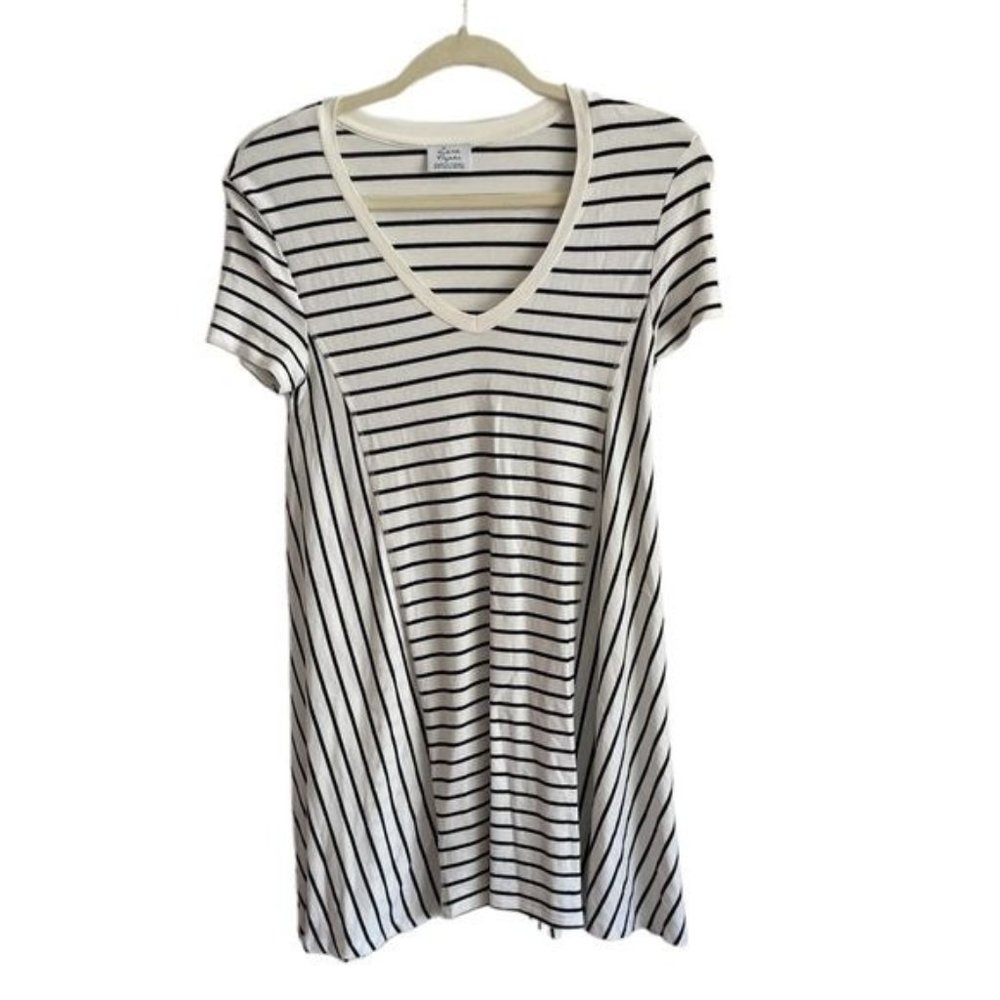 Zara Trafaluc Short Sleeve Black and white Striped Dress Size Small